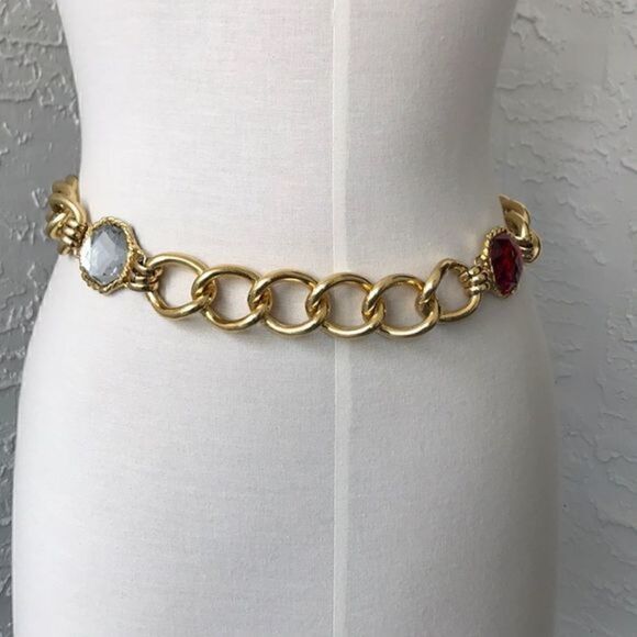 Bejeweled Metallic belt made in France - Picture 5 of 8